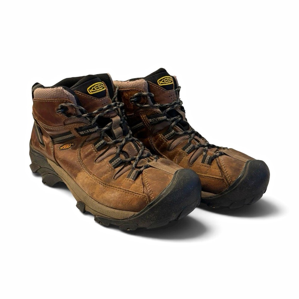KEEN Targhee Brown Leather Waterproof Hiking Boots Men's 10 Wide Trail Outdoor